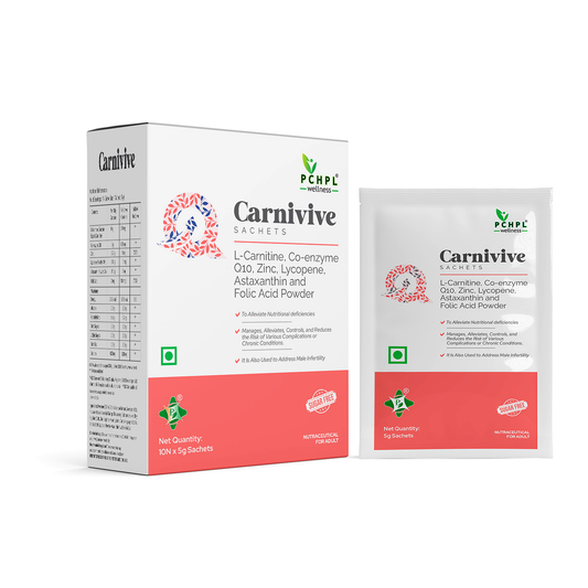 Carnivive Sachets with L-Carnitine, CoQ10 & Antioxidants | Sugar-Free | 10 Sachets