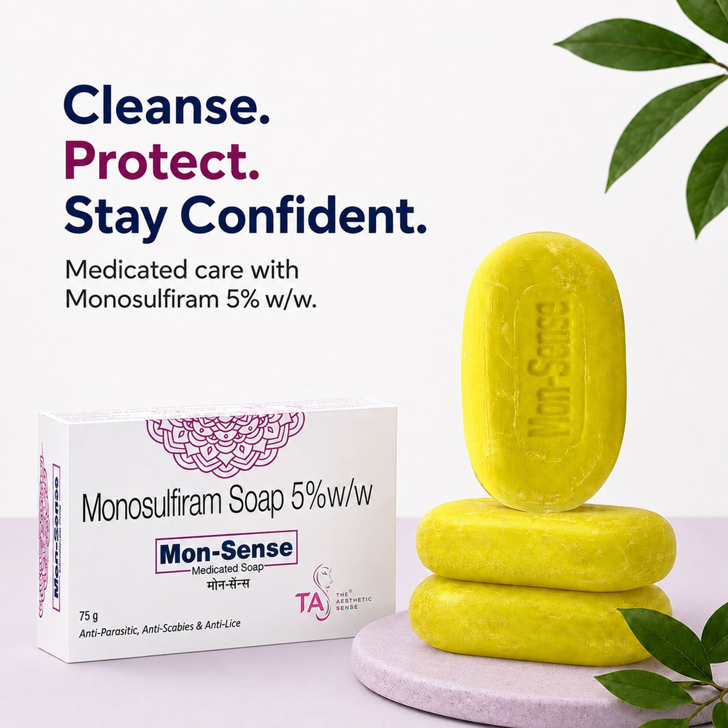 cleanse protect stay confident monsense soap