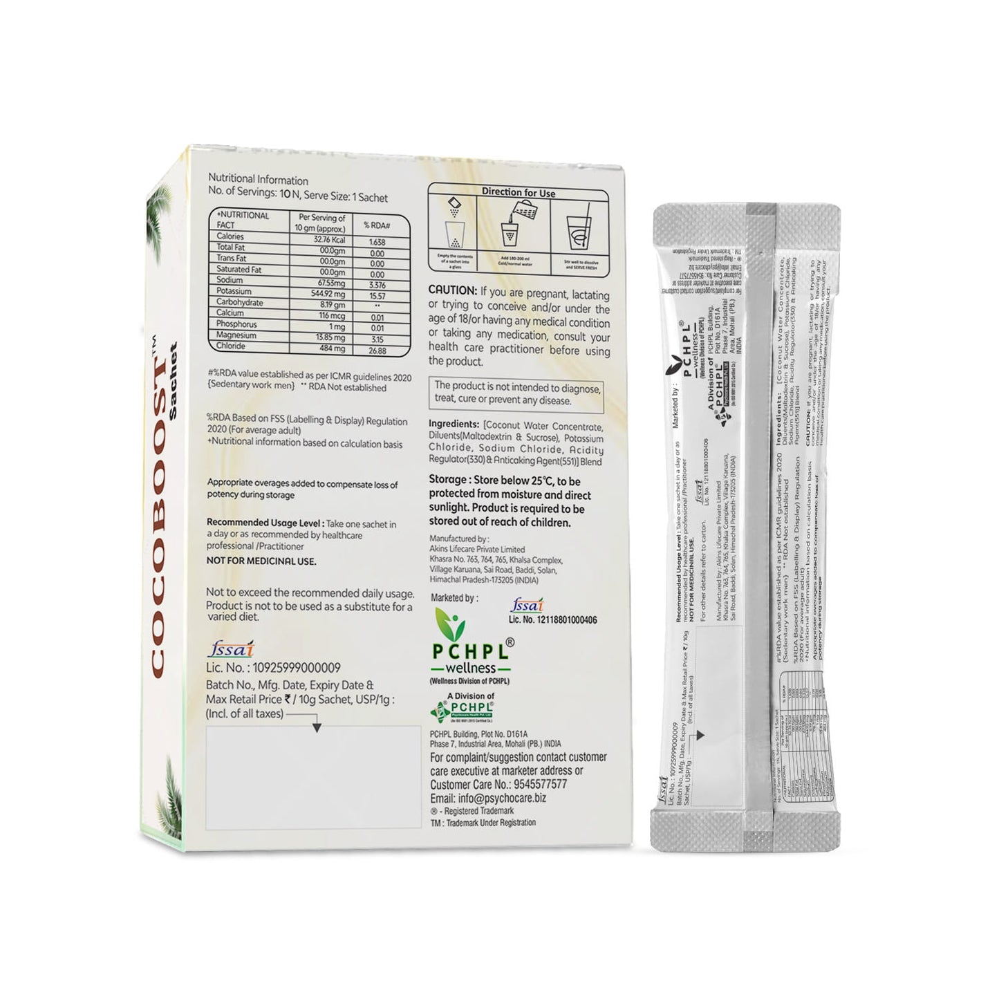 COCOBOOST Coconut Water Powder 10 Sachet - Instant Coconut Drink Powder