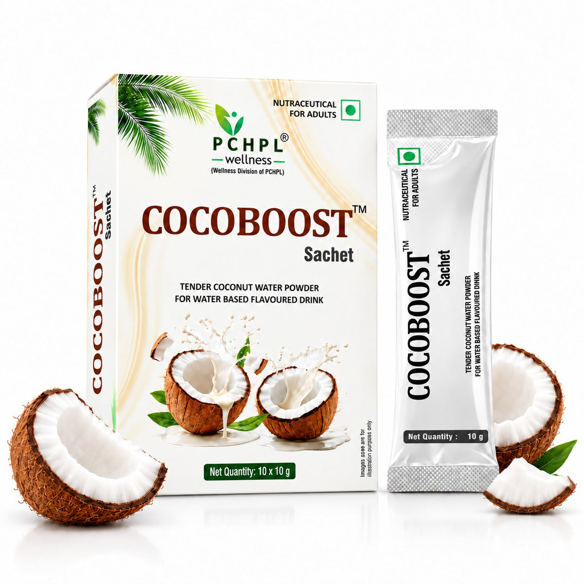 COCOBOOST Coconut Water Powder 10 Sachet - Instant Coconut Drink Powder