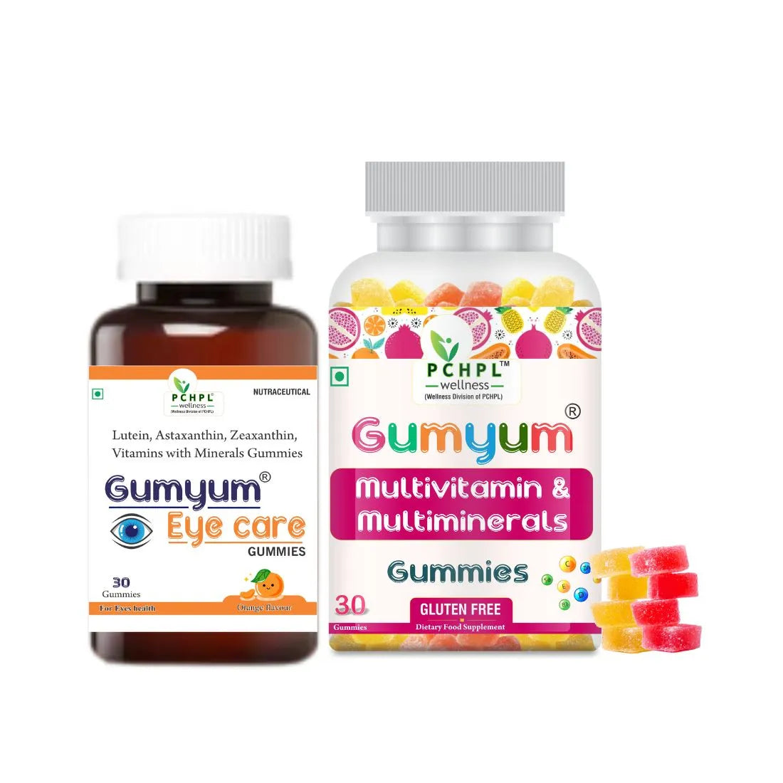 30 Gumyum Combo - Eye Care | Multi Vitamin & Minerals | Sehatokart