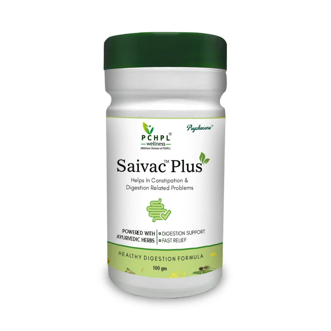 PCHPL wellness  Saivac Plus- 100gm | Ayurvedic Isabgol Formula for Constipation and Healthy Digestion (2 Pack) Gentle Laxative and Dietary Fiber Powder