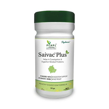 Saivac Plus- 100gm Fast Relief and Ayurvedic Isabgol Formula for Constipation and Healthy Digestion (2 Pack)