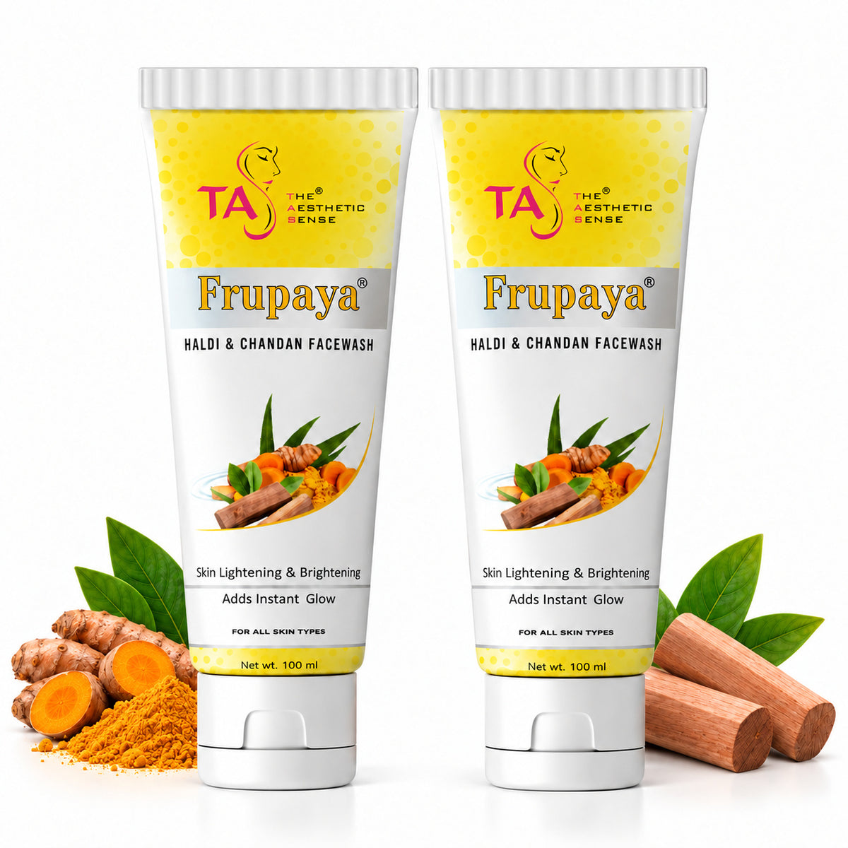 Frupaya Haldi & Chandan Face Wash- 100ml (2 Pack)