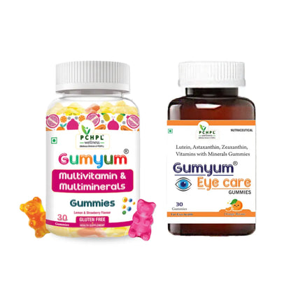 30 Gumyum Combo - Eye Care | Multi Vitamin & Minerals | Sehatokart