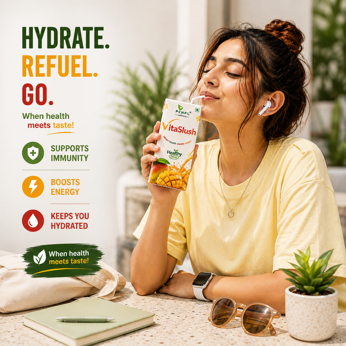 VitaSlush Mango Healthy Drink - 200ml | Ayurvedic Immunity Booster Juice