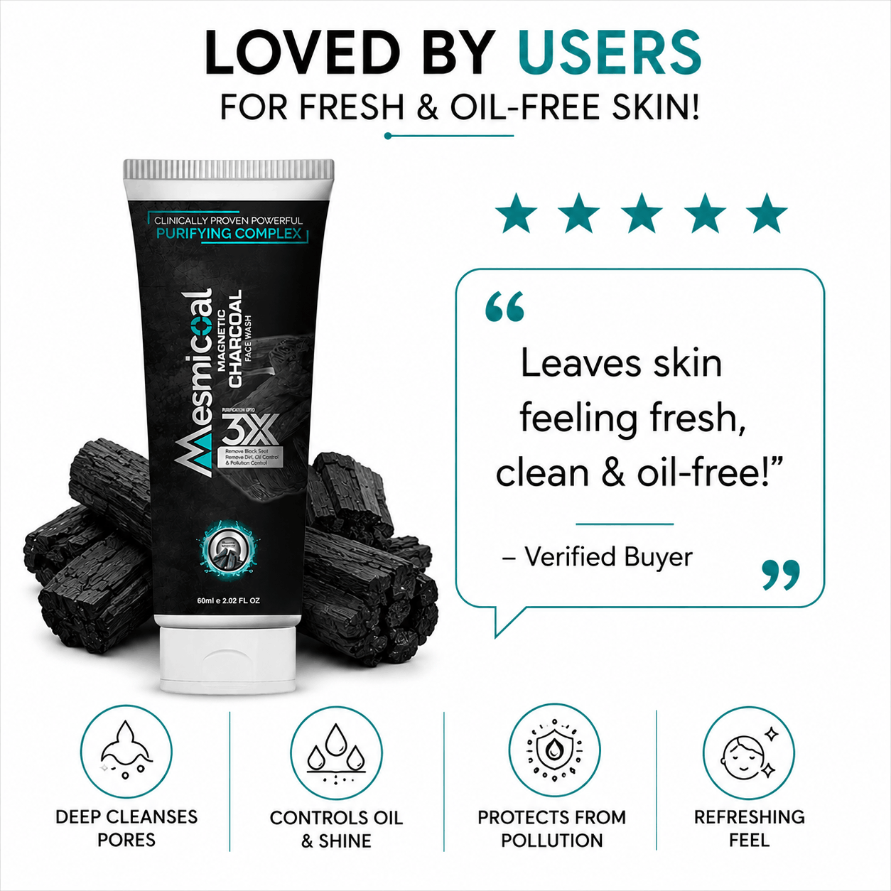loved by  users mesmicoal charcoal face wash