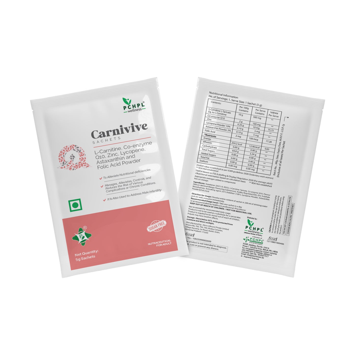 Carnivive Sachets with L-Carnitine, CoQ10 & Antioxidants | Sugar-Free | 10 Sachets