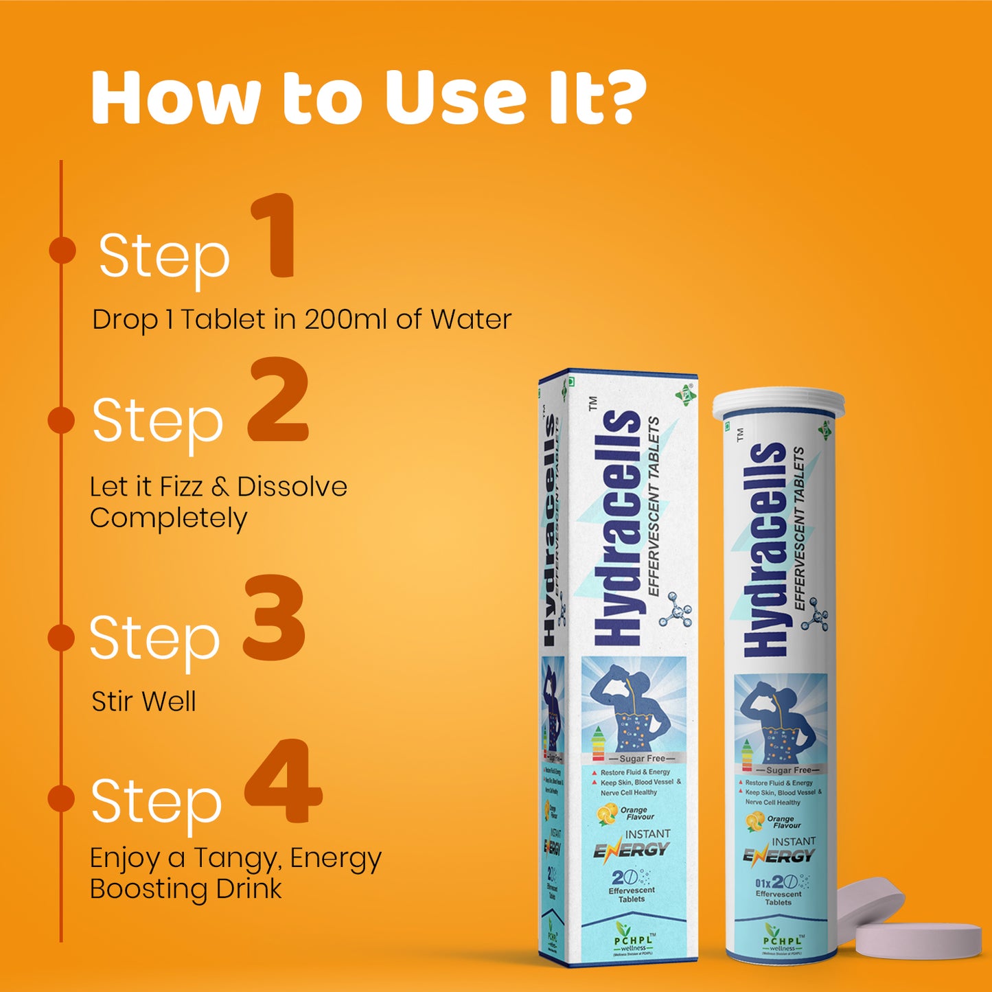 PCHPL wellness Hydracells- 20 Effervescent Tablets